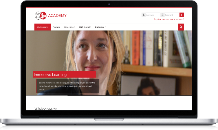 Laptop showcasing SCLA Academy website aimed at improving learning experiences.
