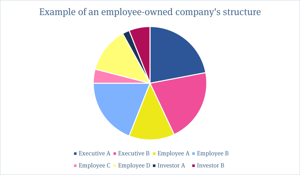 Chart showing example of a common ownership of companies.