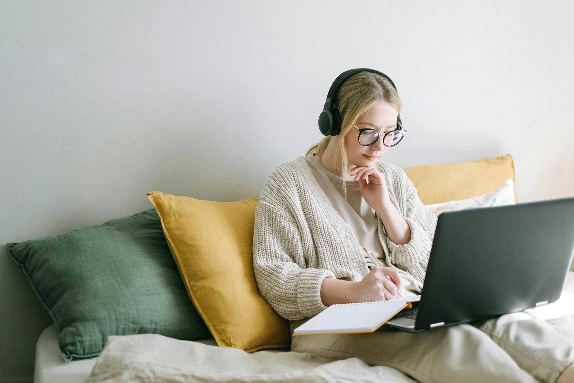 Woman taking notes